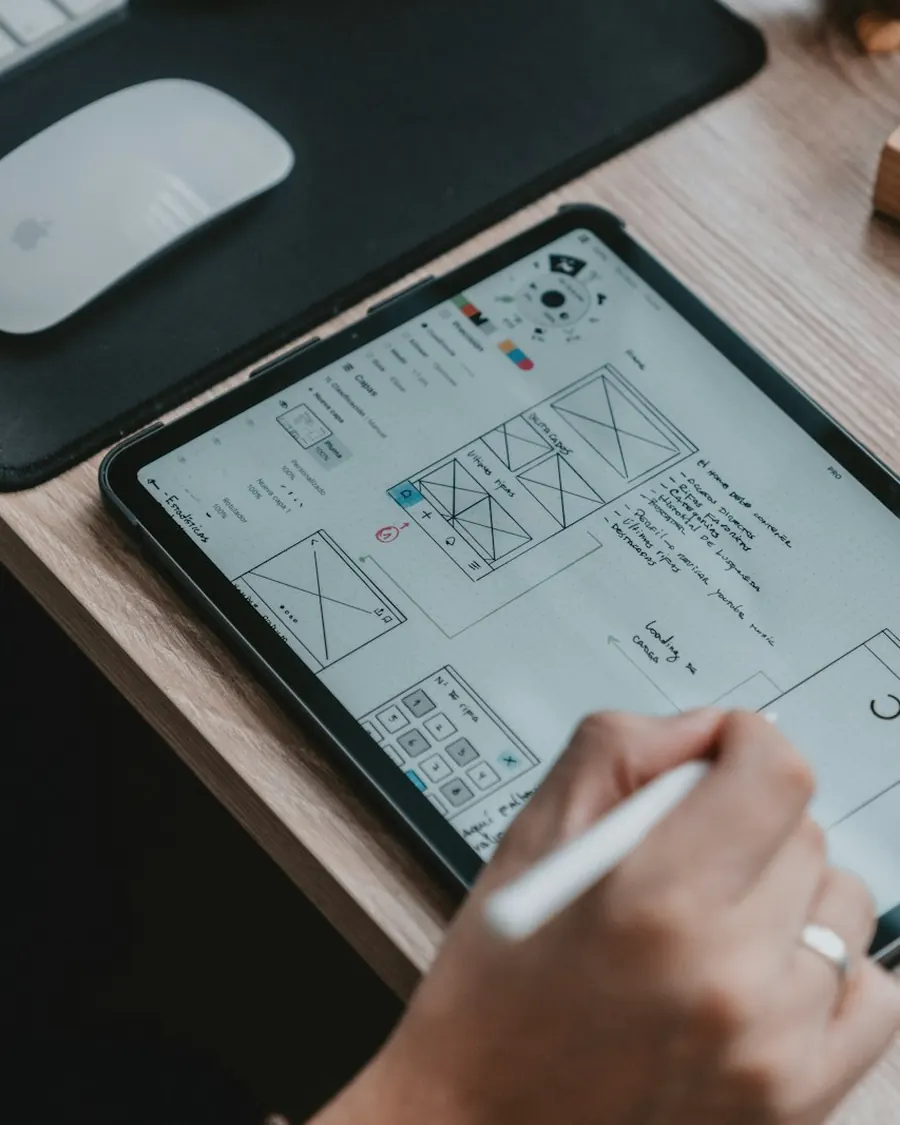 Sketching a site layout by hand before it's built